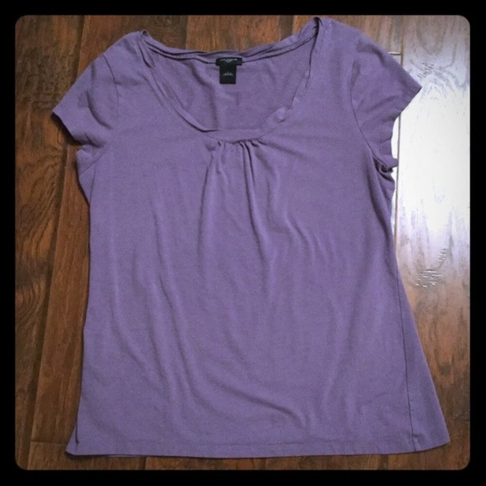 Light Plum Ann Taylor short-sleeve tee, L, cotton/spandex